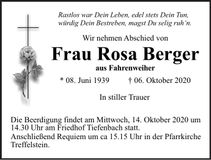 Traueranzeige Rosa Berger