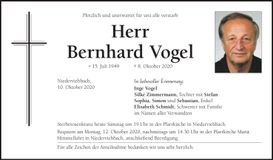 Traueranzeige Bernhard Vogel
