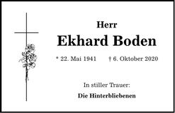 Traueranzeige Eckhart Boden