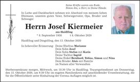 Traueranzeige Josef Kiermeier
