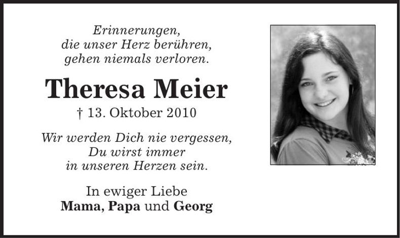 Traueranzeige Theresa Meier