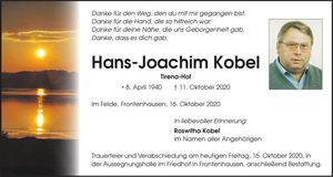Traueranzeige Hans-Joachim Kobel
