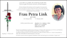 Traueranzeige Petra Link