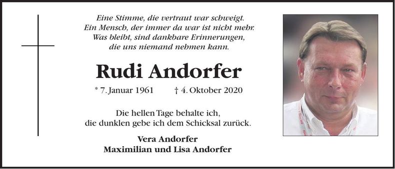 Traueranzeige Rudi Andorfer