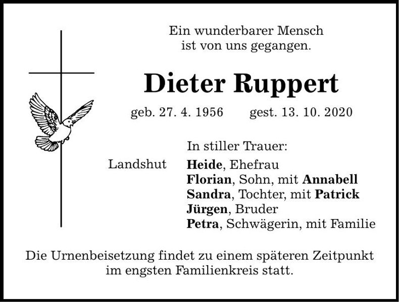 Traueranzeige Dieter Ruppert