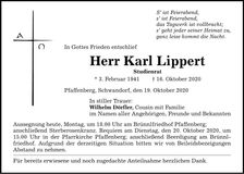 Traueranzeige Karl Lippert