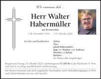 Traueranzeige Walter Habermüller
