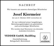 Traueranzeige Josef Kiermeier