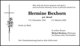 Traueranzeige Hermine Boxhorn