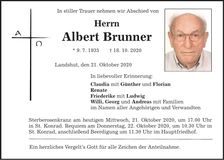 Traueranzeige Albert Brunner