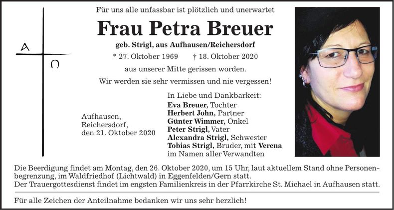 Traueranzeige Petra Breuer