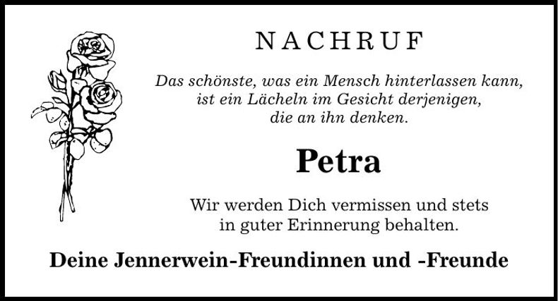 Traueranzeige Petra Breuer
