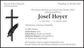 Traueranzeige Josef Hoyer