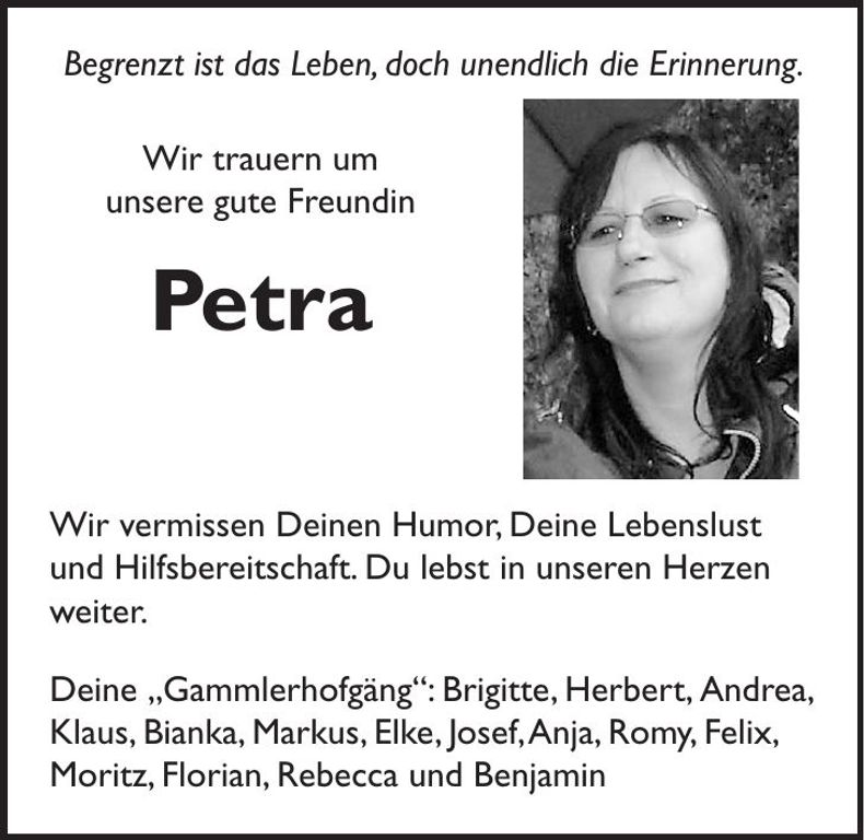 Traueranzeige Petra Breuer