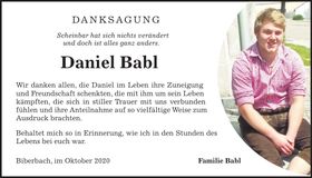 Traueranzeige Daniel Babl