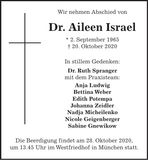 Traueranzeige Aileen Israel