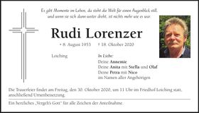 Traueranzeige Rudi Lorenzer