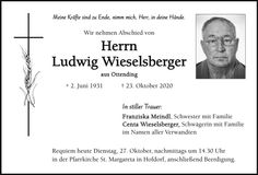 Traueranzeige Ludwig Wieselsberger
