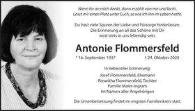 Traueranzeige Antonie Flommersfeld