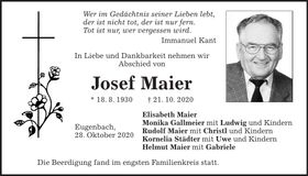 Traueranzeige Josef Maier