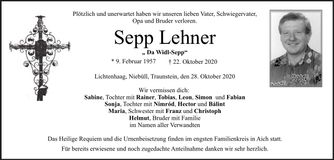 Traueranzeige Sepp Lehner