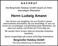 Traueranzeige Ludwig Amann