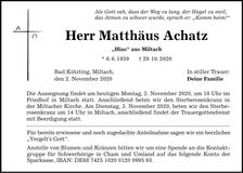Traueranzeige Matthäus Achatz
