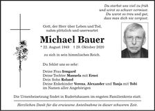 Traueranzeige Michael Bauer