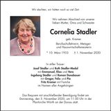 Traueranzeige Cornelia Stadler