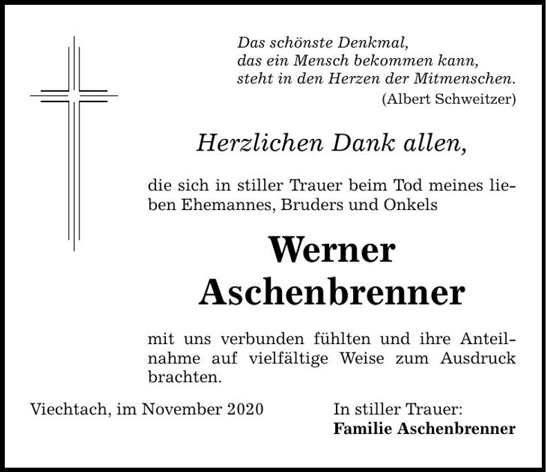 Traueranzeige Werner Aschenbrenner