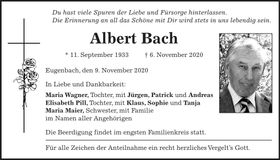 Traueranzeige Albert Bach