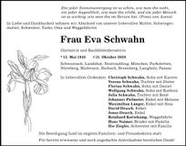 Traueranzeige Eva Schwahn