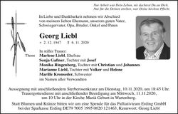 Traueranzeige Georg Liebl