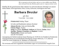 Traueranzeige Barbara Drexler