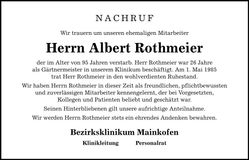 Traueranzeige Albert Rothmeier
