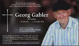 Traueranzeige Georg Gabler