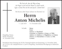 Traueranzeige Anton Michelis