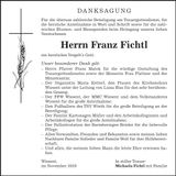 Traueranzeige Franz Fichtl