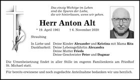 Traueranzeige Anton Alt