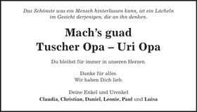Traueranzeige Wilfried Tuscher