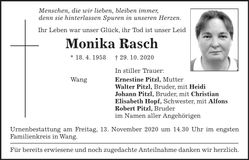 Traueranzeige Monika Rasch