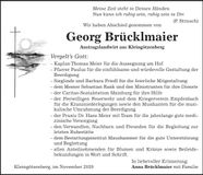 Traueranzeige Georg Brücklmaier