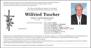 Traueranzeige Wilfried Tuscher