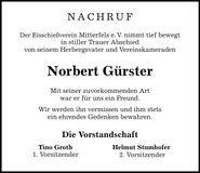 Traueranzeige Norbert Gürster