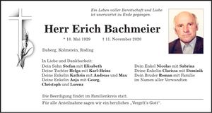 Traueranzeige Erich Bachmeier