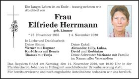 Traueranzeige Elfriede Herrmann