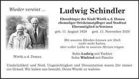 Traueranzeige Ludwig Schindler