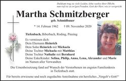 Traueranzeige Martha Schmitzberger
