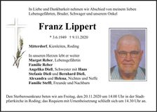 Traueranzeige Franz Lippert
