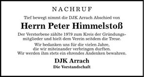 Traueranzeige Peter Himmelstoß